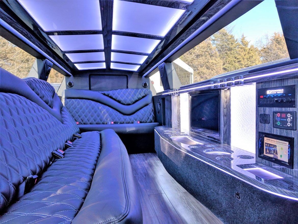 Interior of a Chrysler 300 limousine